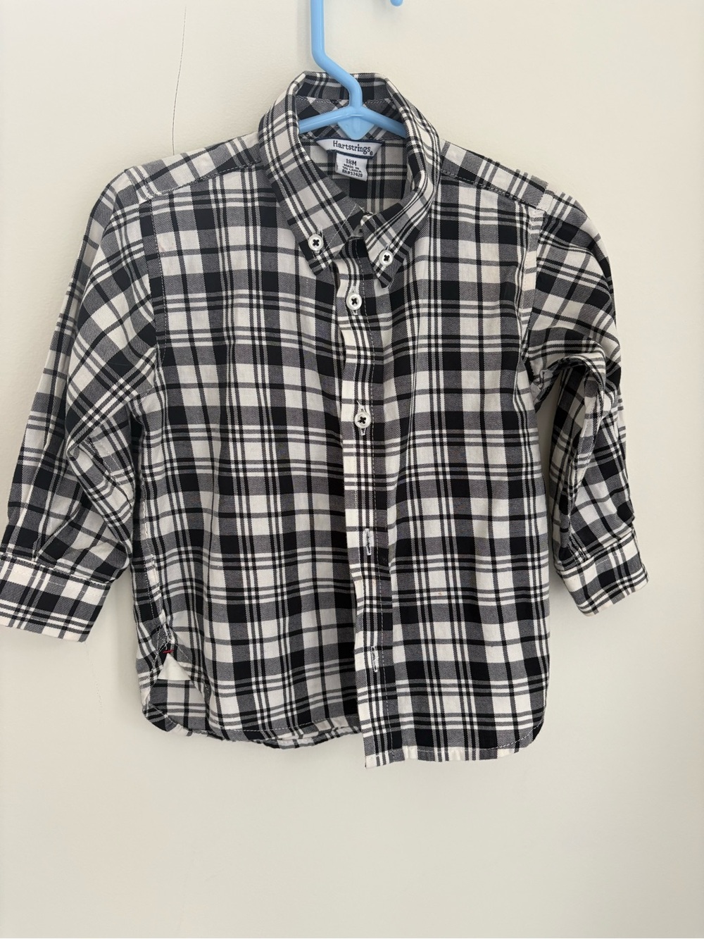 Hartstrings Black & White Plaid Button-Down Boy's Shirt 18M